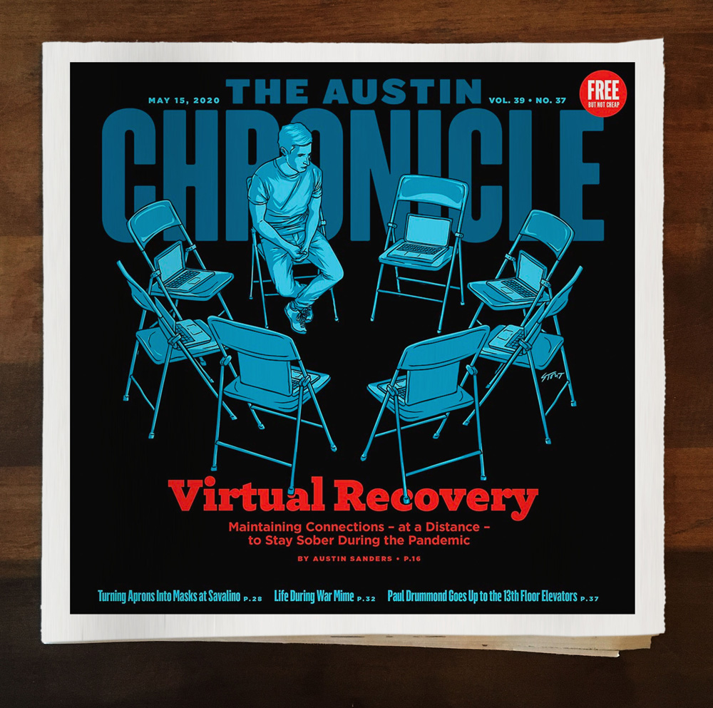 Austin Chronicle Virtual Recovery cover by Jason Stout