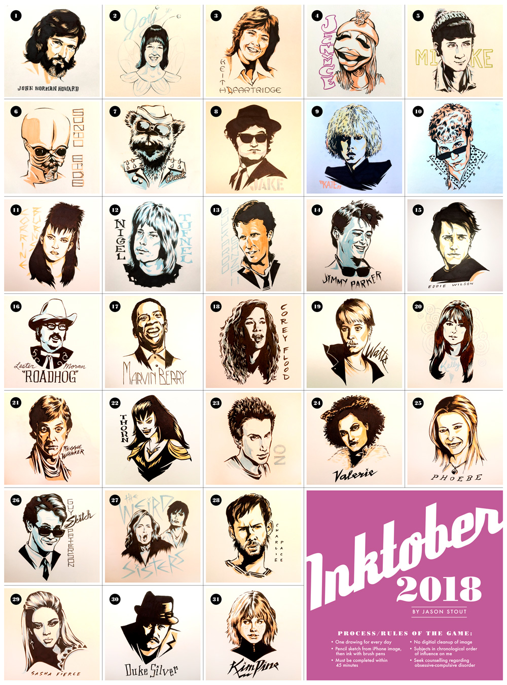 Inktober 2018 by Jason Stout