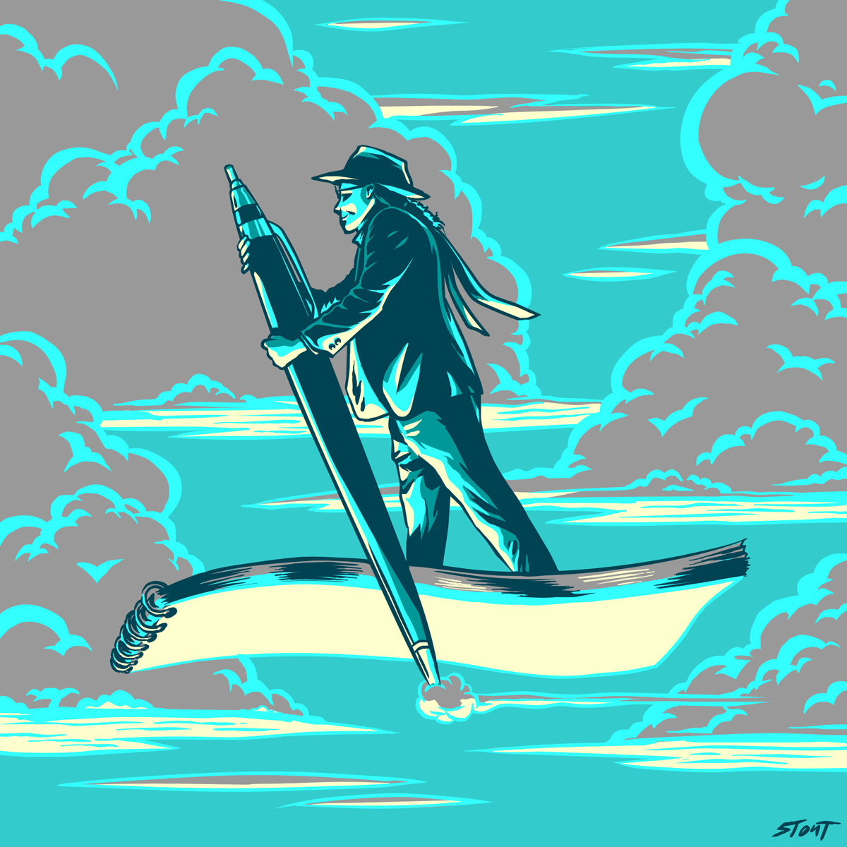 Michael Ventura illustration by Jason Stout